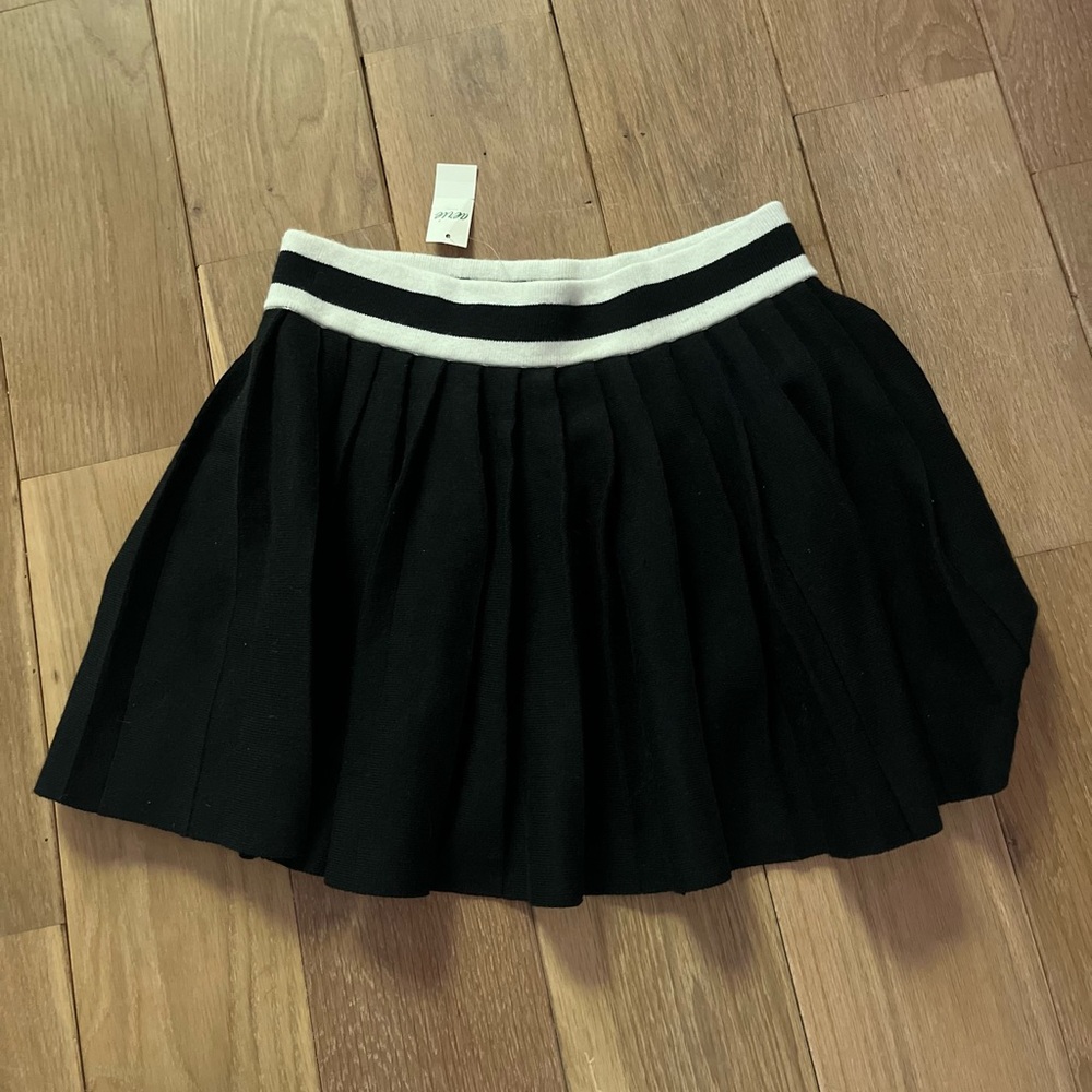 Aerie Black and White Skater Mini Skirt